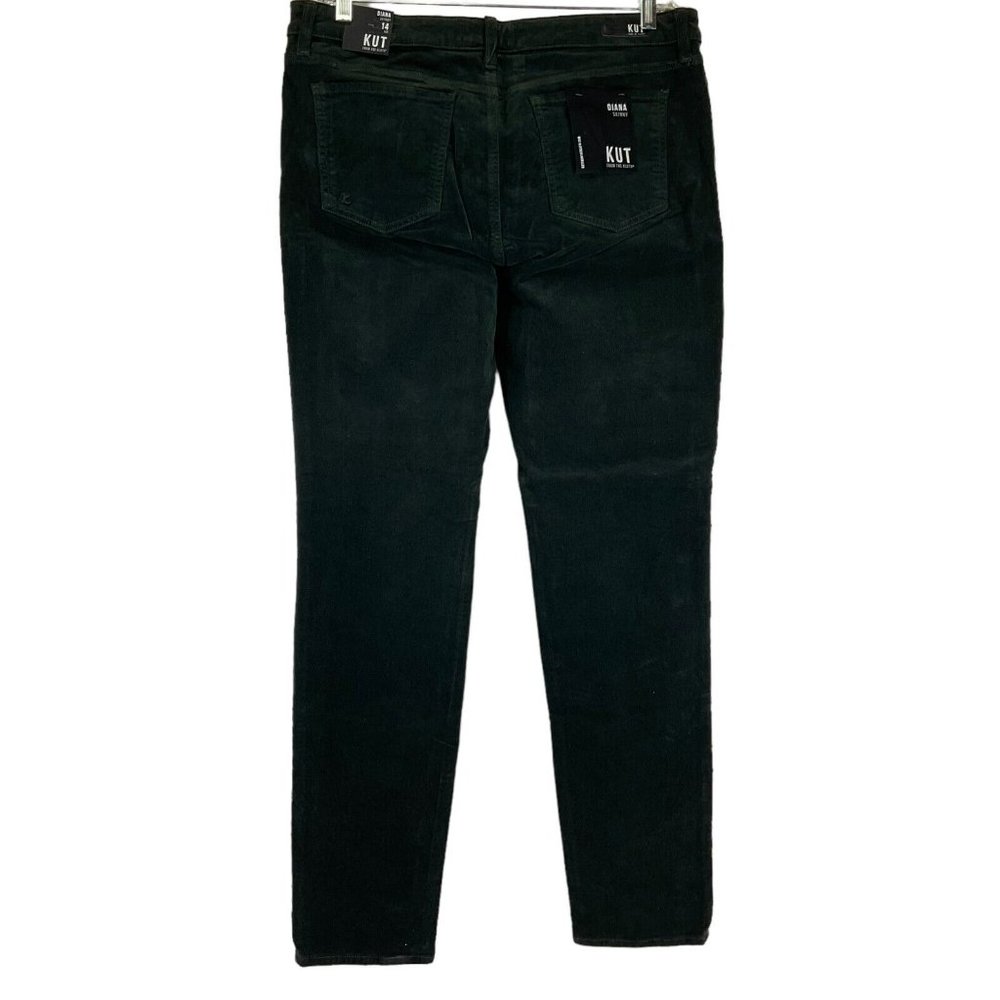 Kut From the Kloth Jeans Women's Size 14 Green Diana Skinny Mid-Rise Denim Nwt - Picture 2 of 13